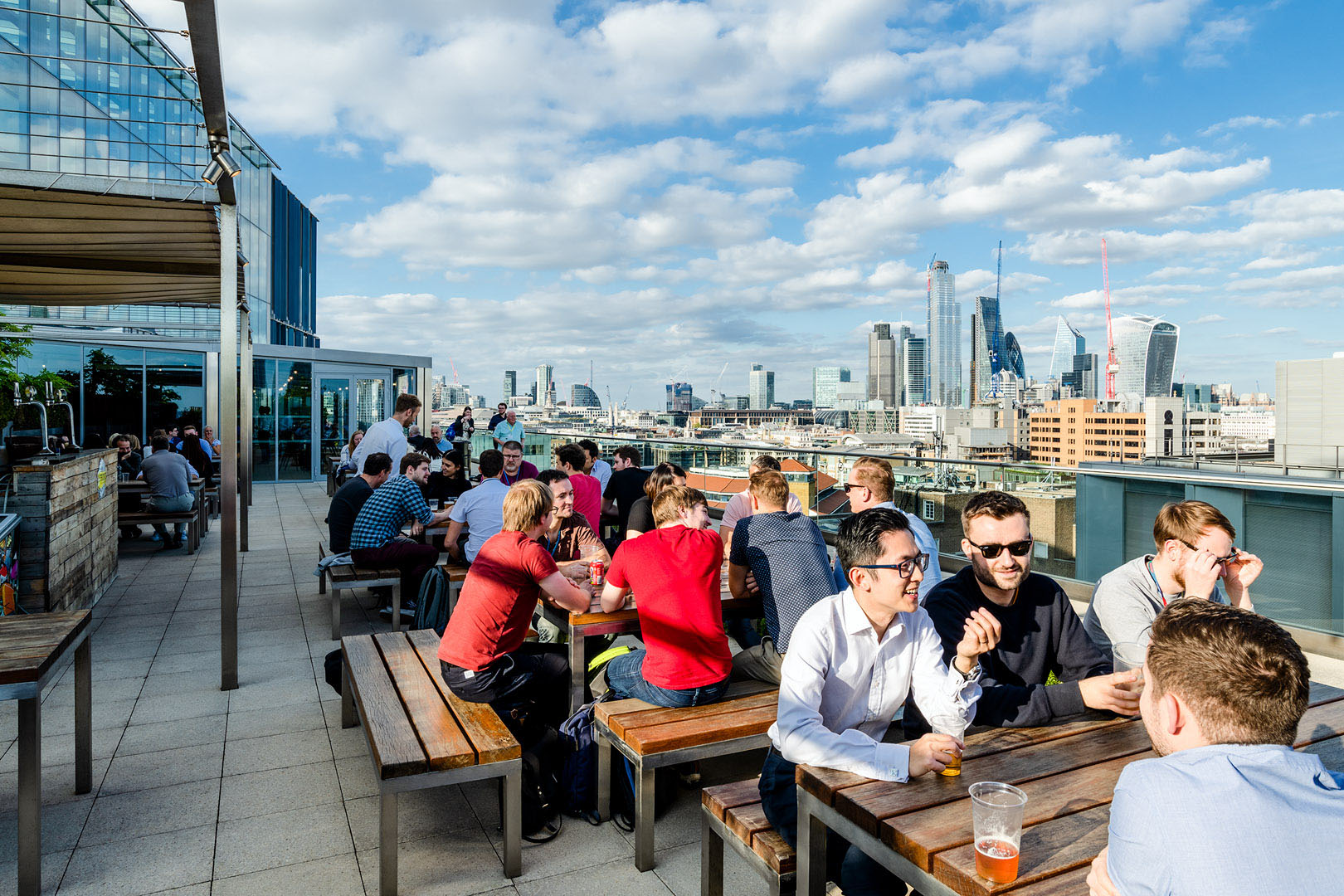 Rooftop bar overlooking City of London