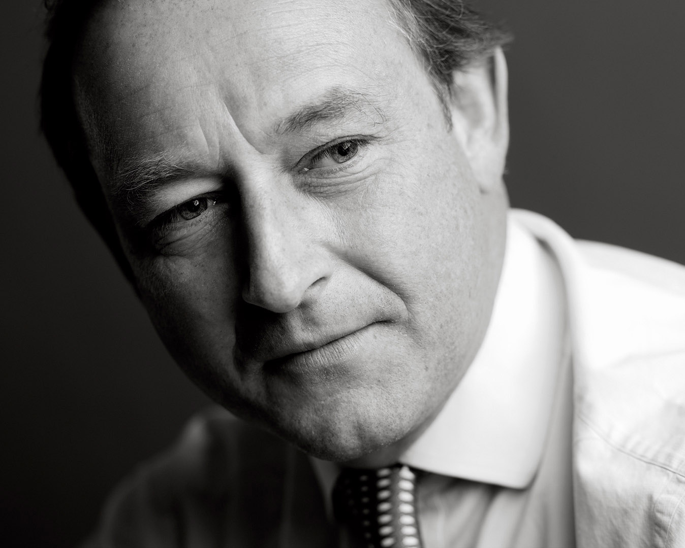 Moody close up B&W Shot of Director looking off camera