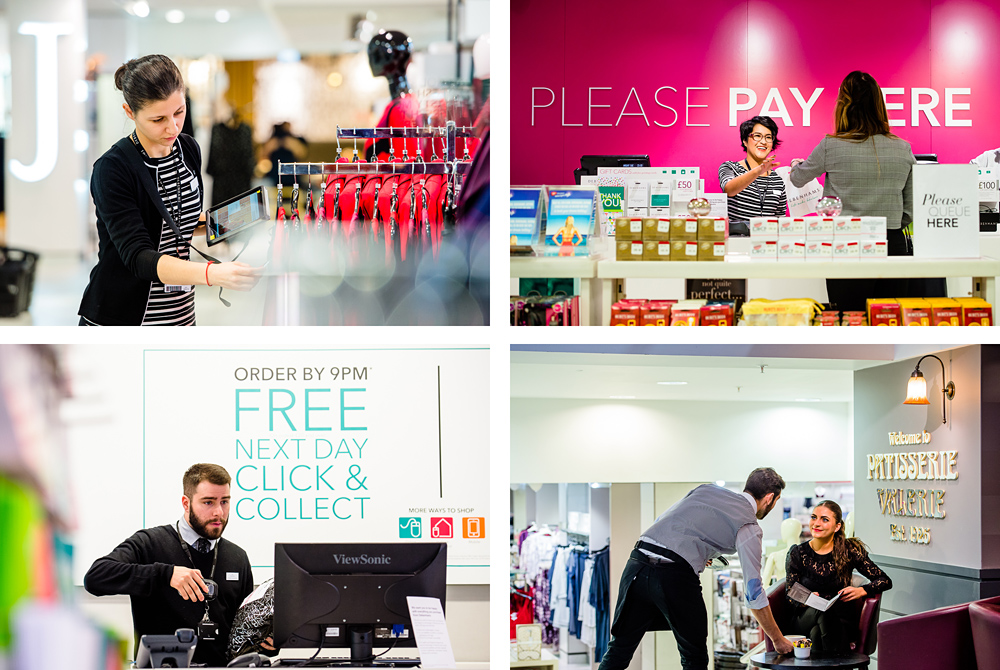 Selection of staff images in retail environment