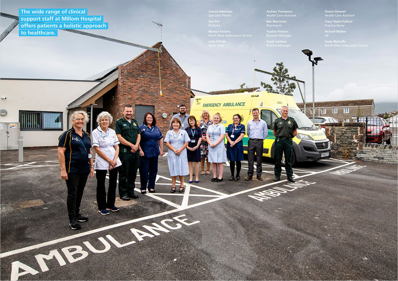 Spread from NHS Brochure featuring Community Hospital Staff 