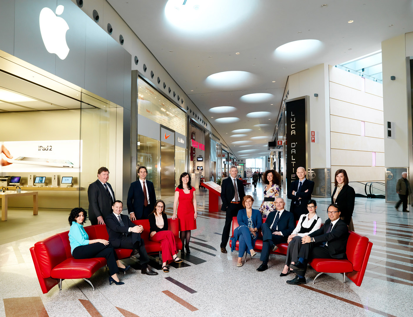 Retail management Group shot in Italian Shopping Centre