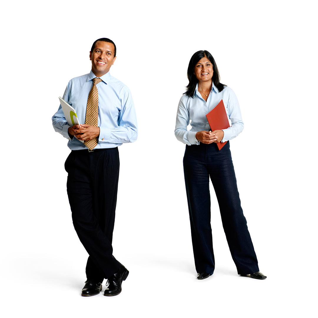 Cutout of Black male with Asian Female director