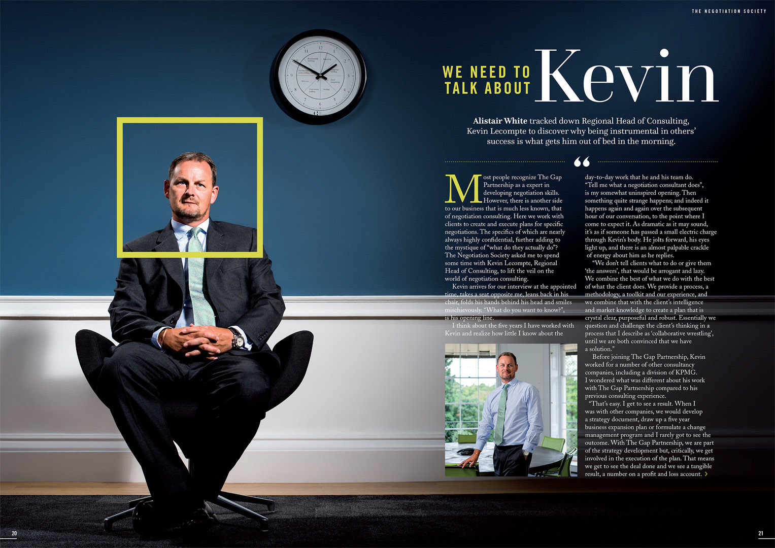 Spread from The Negotiation Society Magazine featuring Kevin LeCompte